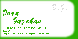 dora fazekas business card